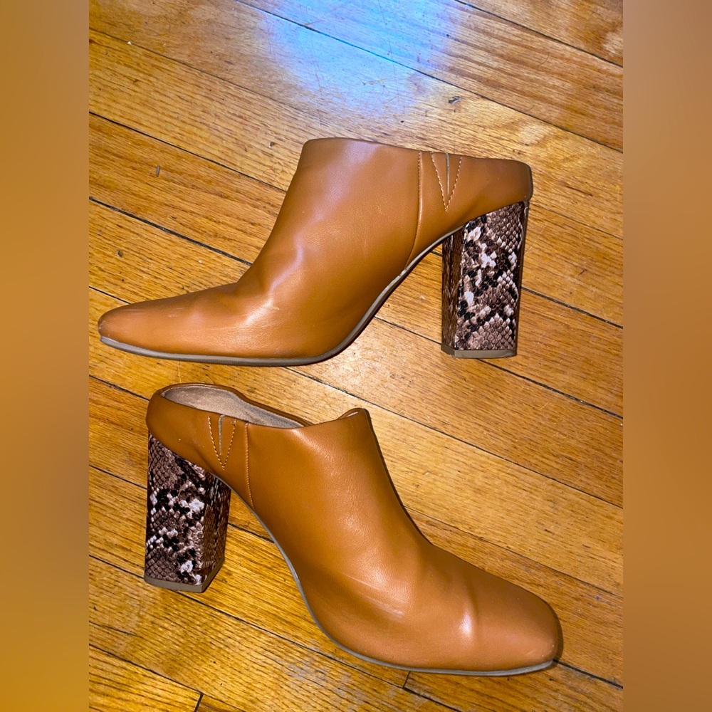 Faux Leather Mules